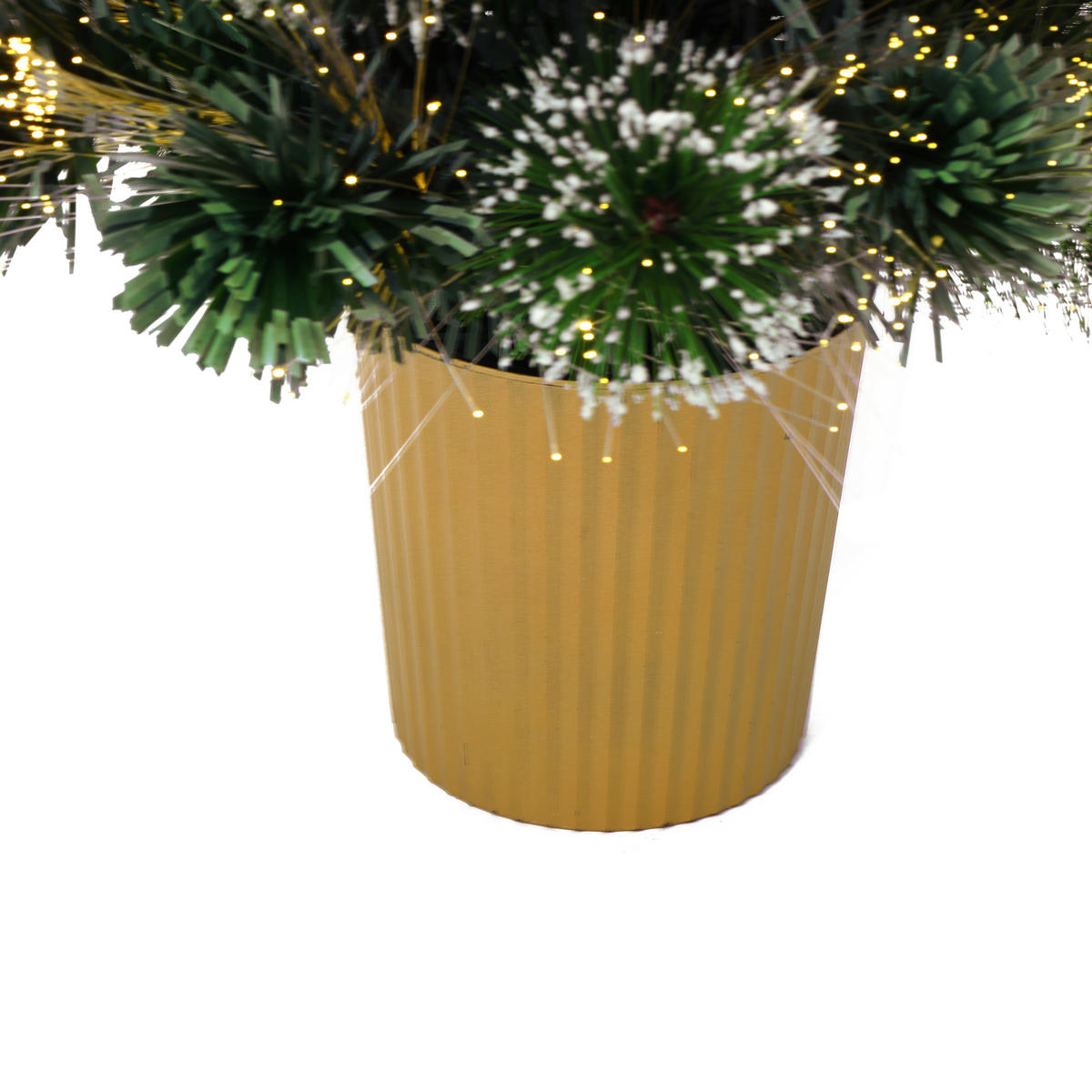 GLASFASER Weihnachtsbaum 95 cm mit LED & Mini-Laternen - Grün, Kunststoff (95cm) - Hometopia