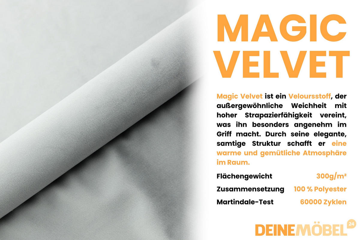 POLSTERBETT BERNO 200/200 in Velours Hellgrau - Hellgrau, Holz/Holzwerkstoff (200/200cm) - Deine Möbel 24