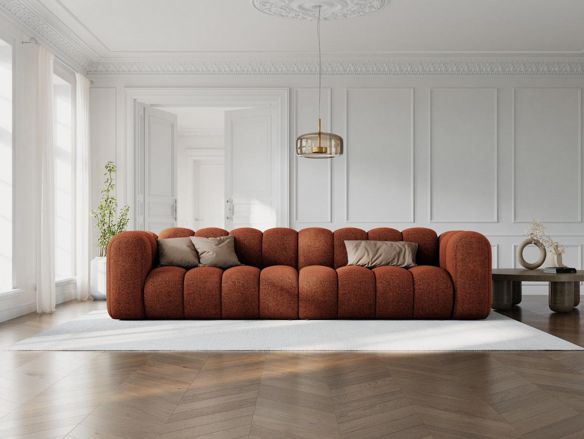 SOFA modular Lupine aus Chenille-Stoff terrakotta 4 Sitzplätze - Terracotta, Textil (95/70/290cm) - Micadoni