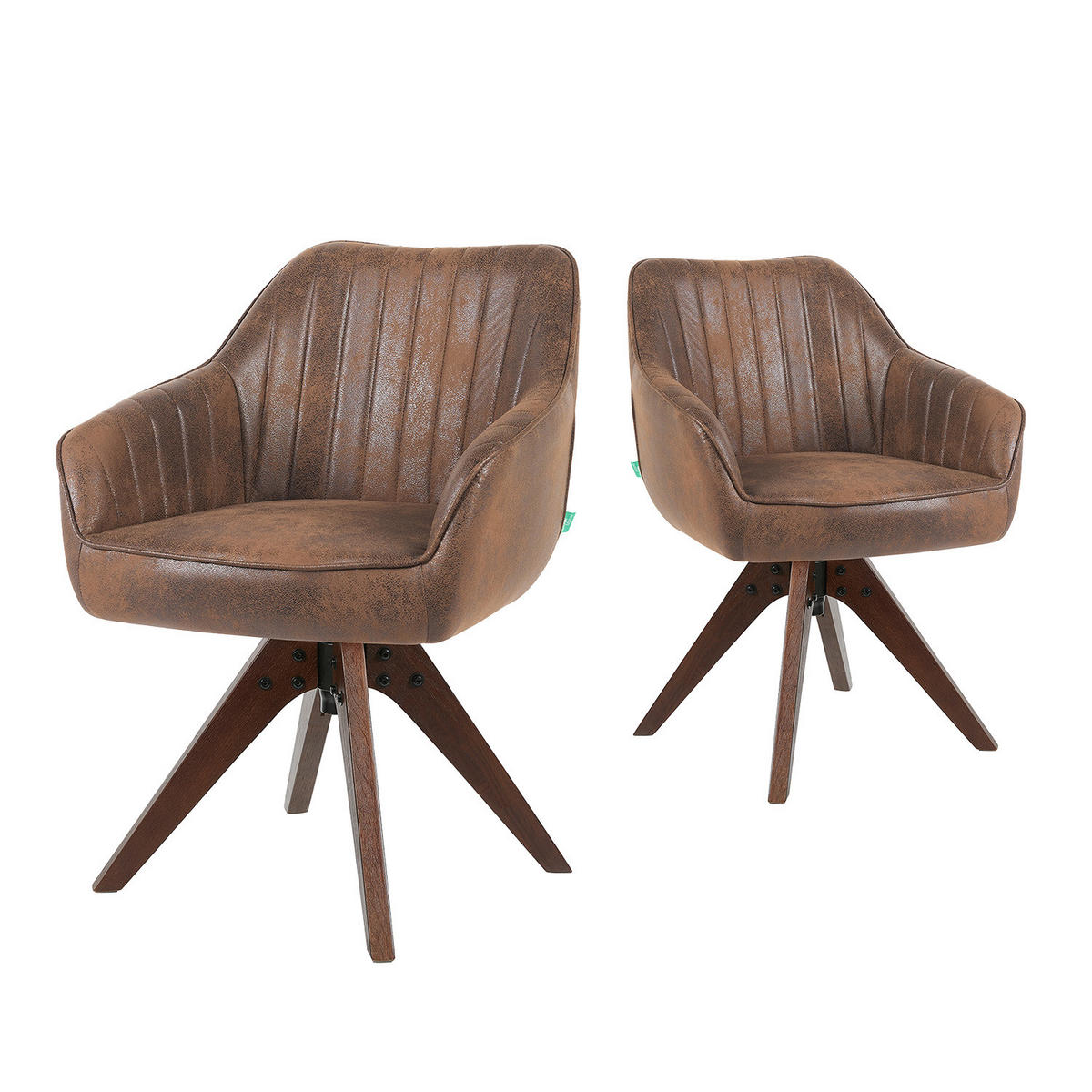 ARMLEHNSTUHL Mika-Finn 2er-Set - Nussbaumfarben/Braun, Eichenholz/Holz (60/82/61cm) - DUBI Möbel