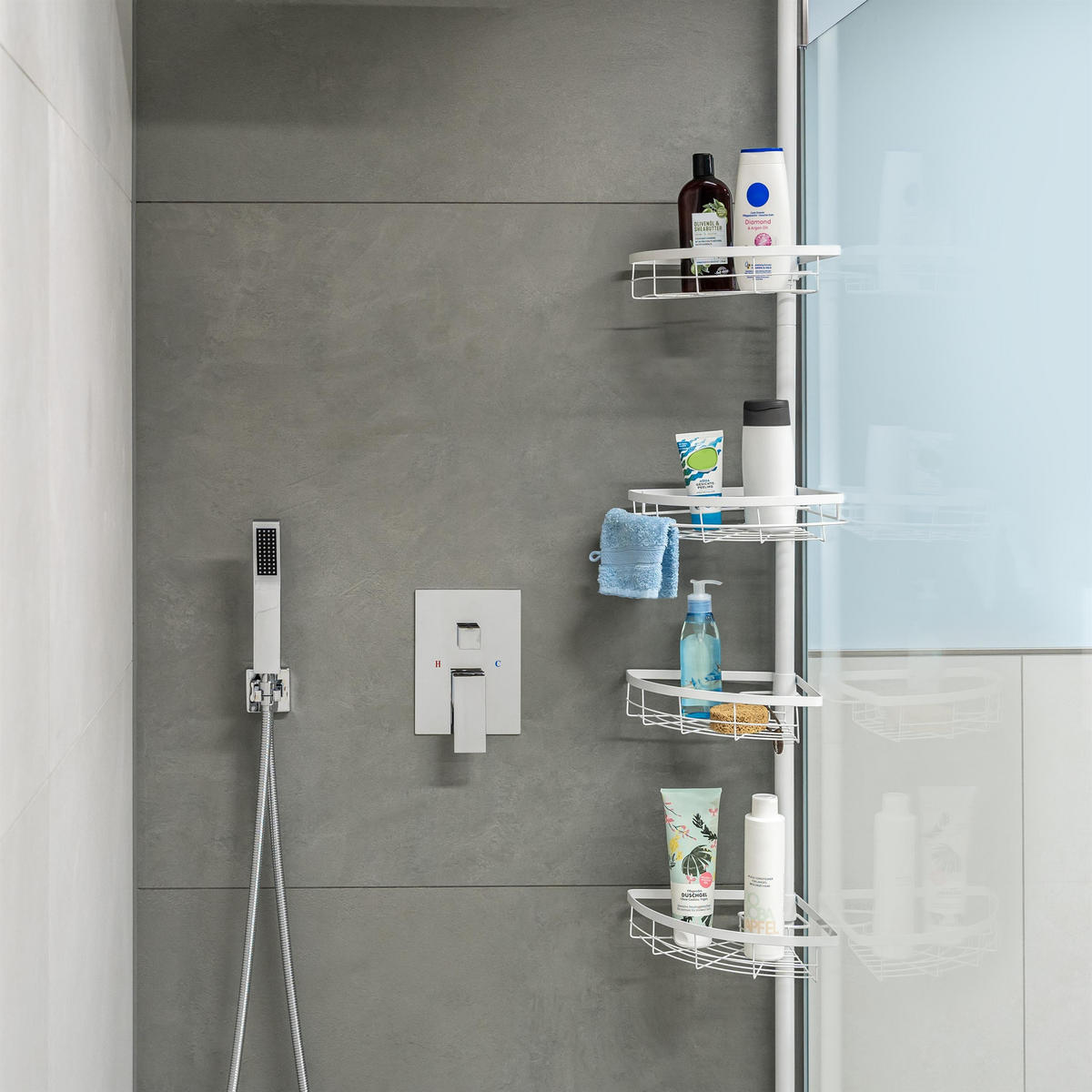 TELESKOP-ECKREGAL, weiß, Metall - Weiß, Metall (22.5/290/22.5cm) - bremermann