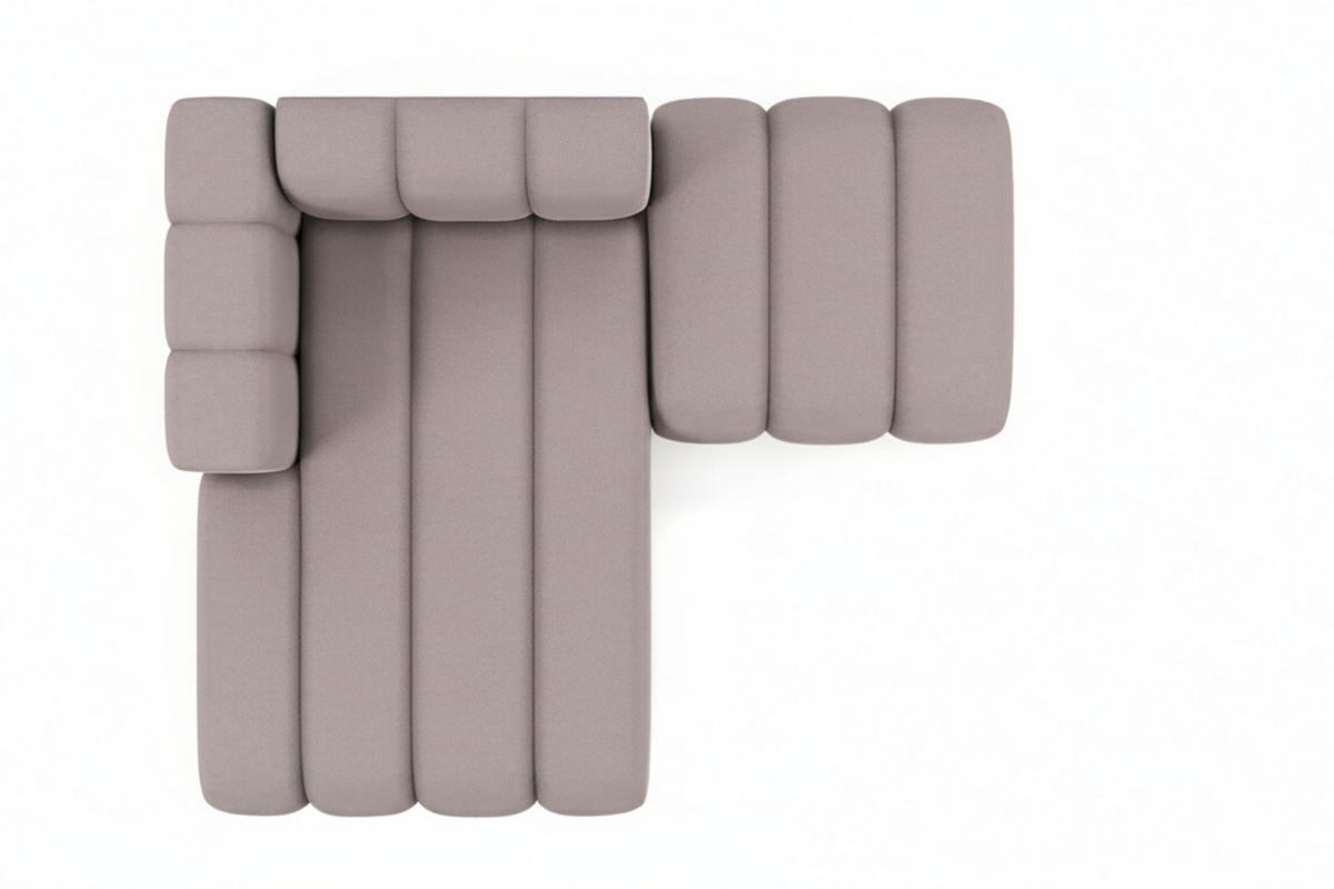 CHAISELONGUE Mit Hocker Grand, Veloursstoff Salvador, Grau, Links - Grau, Holz (204/179cm) - Kaiser Möbel