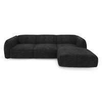 ECKSOFA RECHTS Rastervelours Dunkles Anthrazit 272cm - Anthrazit, Textil (272/165cm) - Sia Home