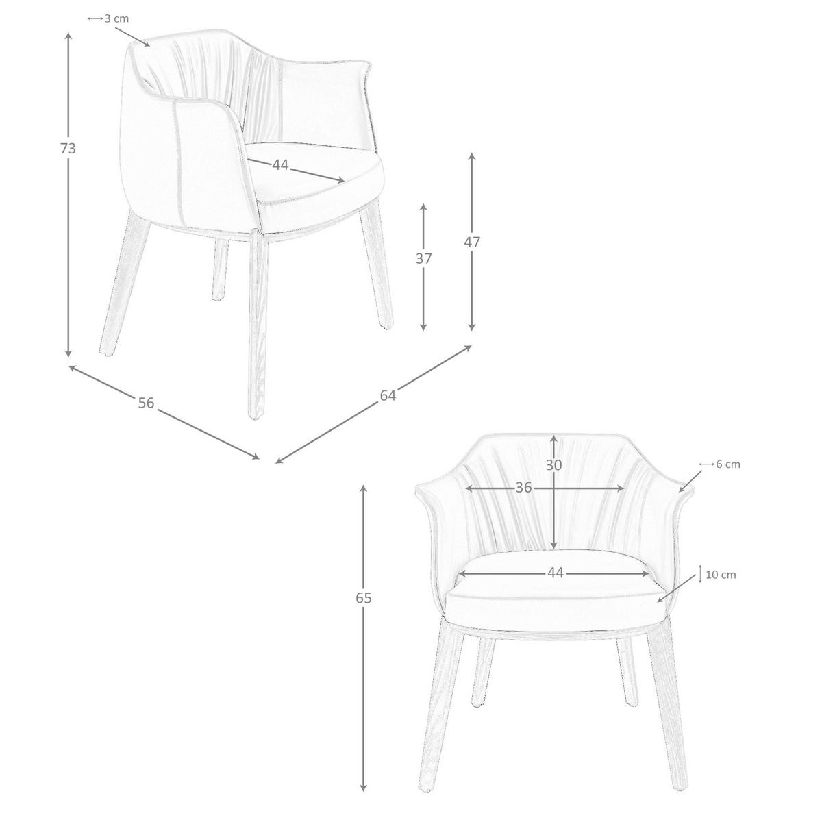 STUHL Grauer Kunstlederstuhl 64/56/73 cm - Grau, Textil (64/73/56cm) - ANGEL CERDA