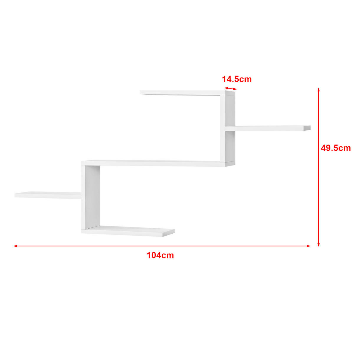 WANDREGAL Flekkefjord - Weiß, Holzwerkstoff (104/49.5/14.5cm) - [en.casa]