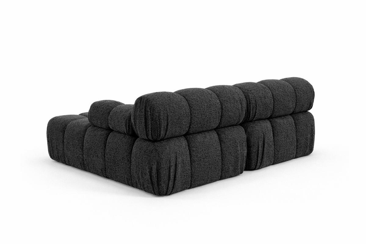 ECKSOFA L-Form Mini II Modular, Bouclé-Stoff Abriamo, Graphit, Rechts, Selia - Graphitfarben, Holz (190/160cm) - Kaiser Möbel