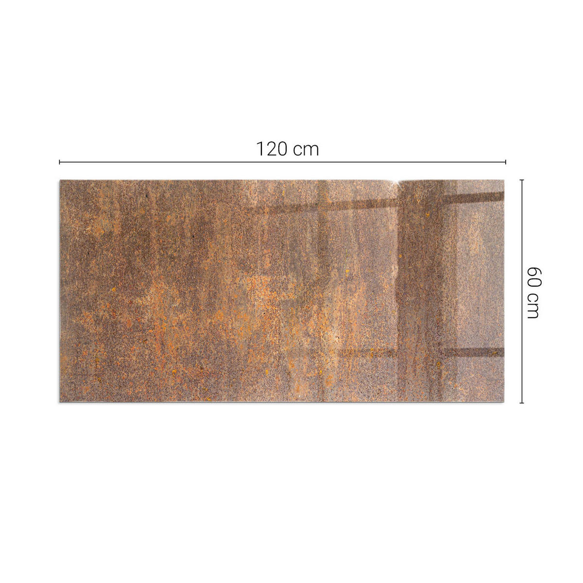 GLASPLATTE für Kamin 120x60 cm Braun - Braun, Glas (120/60/0.4cm) - ArtPrintCave