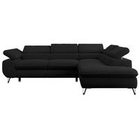 ECKSOFA PETER L Schwarz Boucle - Rechts Seite - Schwarz, Textil/Metall (273/208cm) - MKS