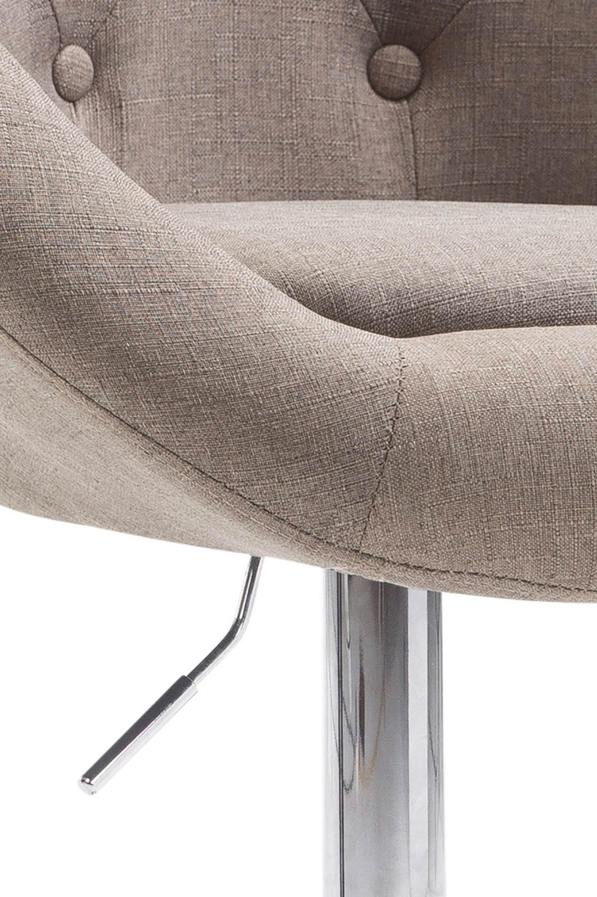 BARHOCKER Stoff taupe - Taupe/Chromfarben, Textil/Metall (65/107/57cm) - CLP