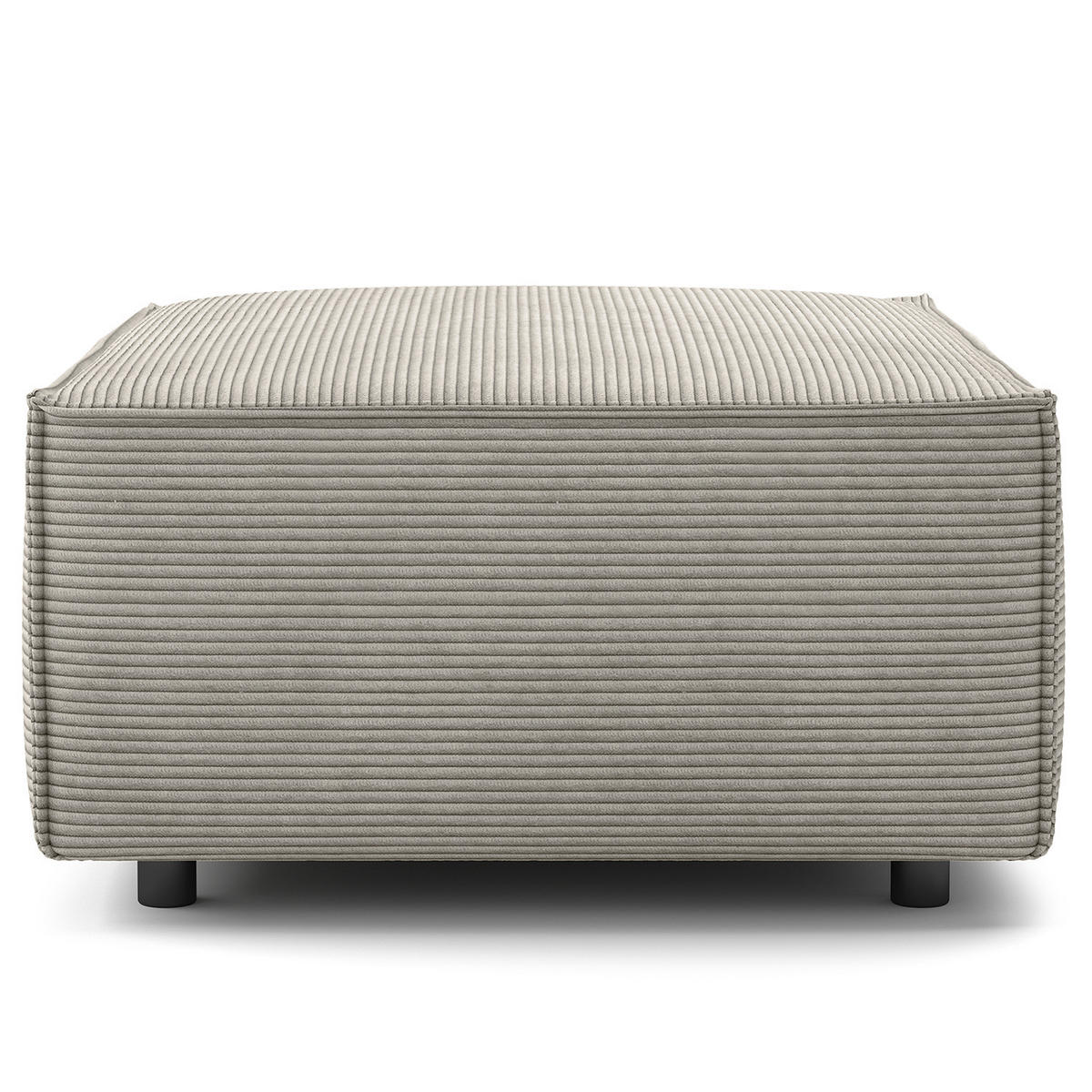 POLSTERHOCKER rechteckig - Graubraun/Schwarz, Kunststoff/Textil (97/40/79cm) - home24