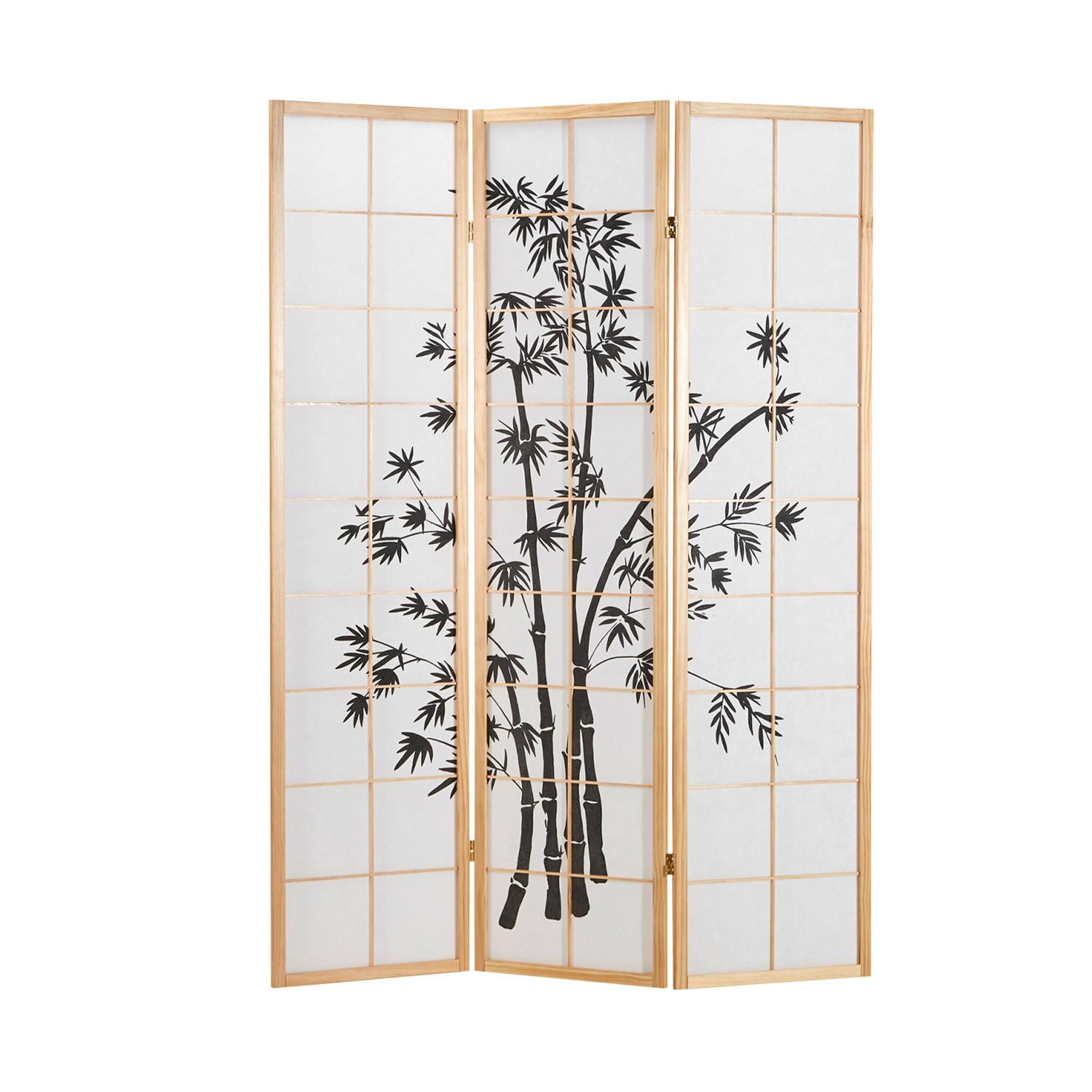 PARAVENT 3-tlg. 132/179 cm Braun Bambusmuster - Braun, Holz (132/179/2cm) - Homestyle4u