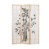 PARAVENT 3-tlg. 132/179 cm Braun Bambusmuster - Braun, Holz (132/179/2cm) - Homestyle4u