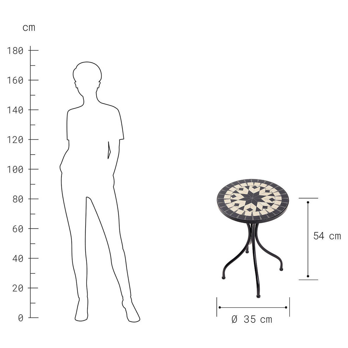 BEISTELLTISCH Palazzo - Beige, Metall (35/35/54cm) - Butlers