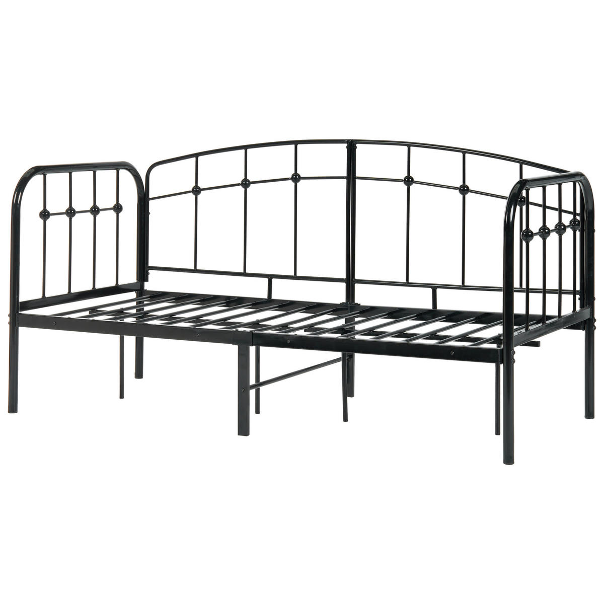 TAGESBETT Metall 90/200 cm Schwarz Arrien - Schwarz, Metall (90/200cm) - Beliani
