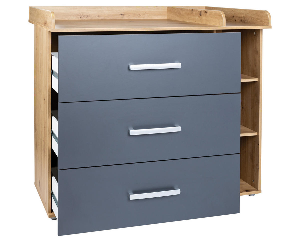 BABYZIMMER Mega-Set Alessio 7-tlg. - Anthrazit/Silberfarben, Holzwerkstoff/Kunststoff (1/1/1cm) - arthur berndt