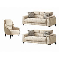 SITZGARNITUR Regina, Beige Stellvariante 2+2+1 - Beige, Holzwerkstoff/Kunststoff (178/85/95cm)