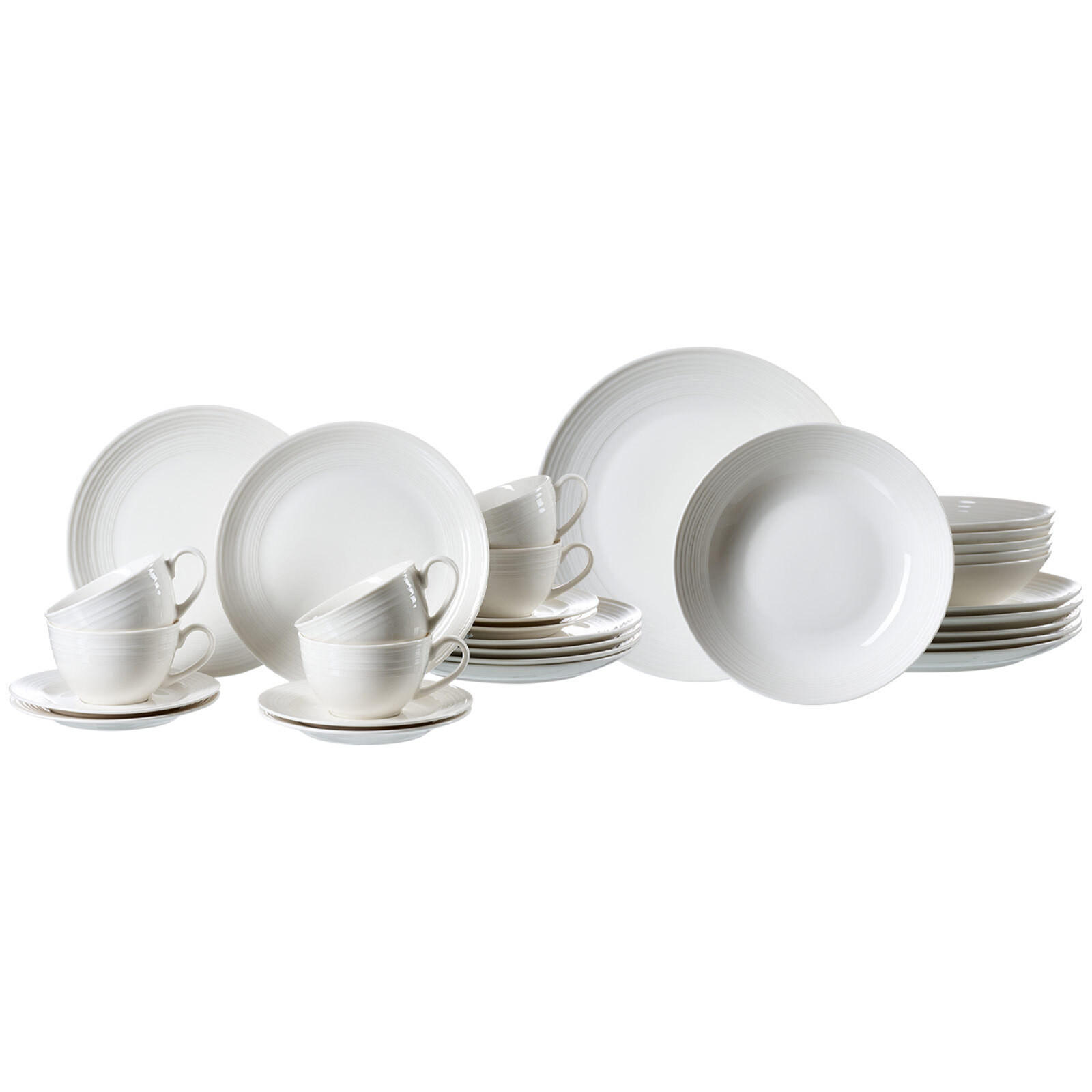 KOMBISERVICE Levi Weiss weiß 30er Set - Weiß, Keramik (2/2/2cm) - Ritzenhoff Breker