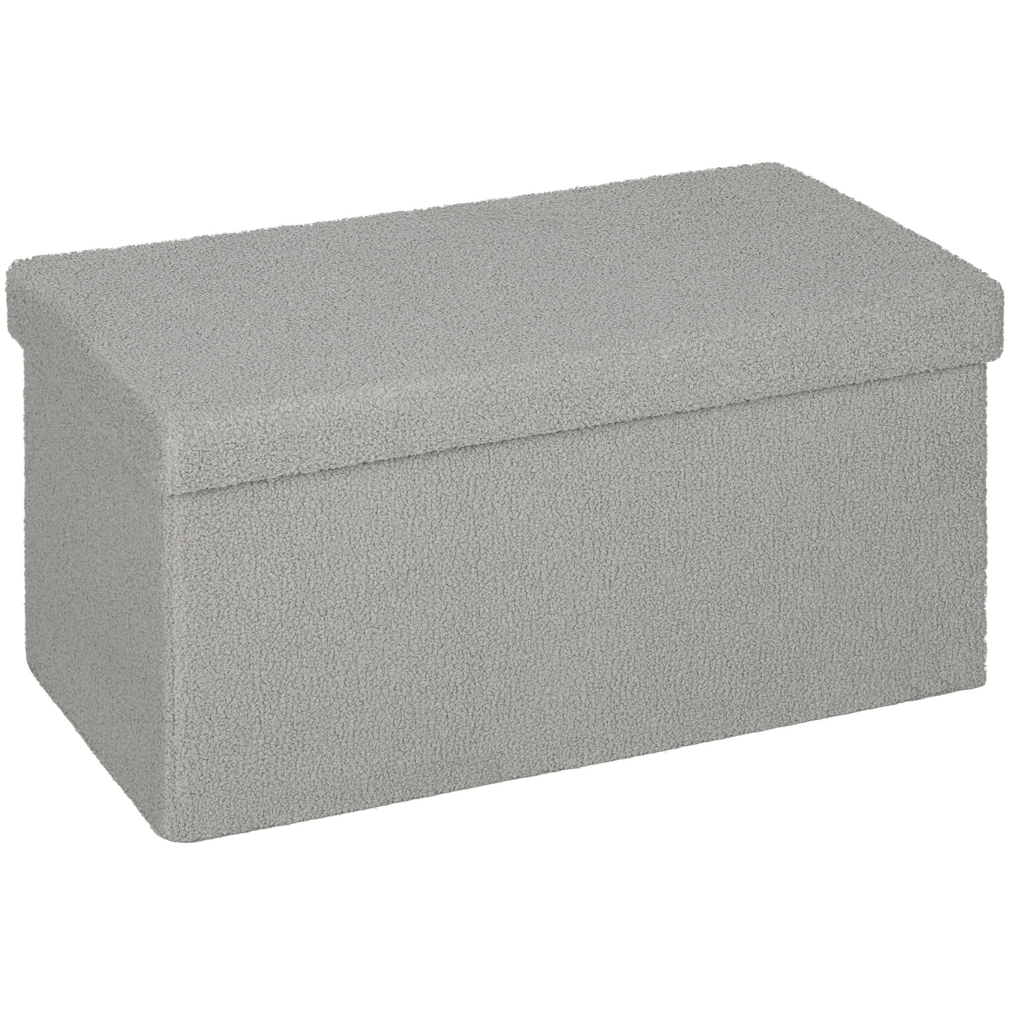 SITZBANK mit Stauraum, faltbar Polsterbank, Bettbank mit Samtoptik, Sitztruhe - Hellgrau, Textil (38/38/76cm) - HOMCOM