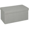 SITZBANK mit Stauraum, faltbar Polsterbank, Bettbank mit Samtoptik, Sitztruhe - Hellgrau, Textil (38/38/76cm) - HOMCOM