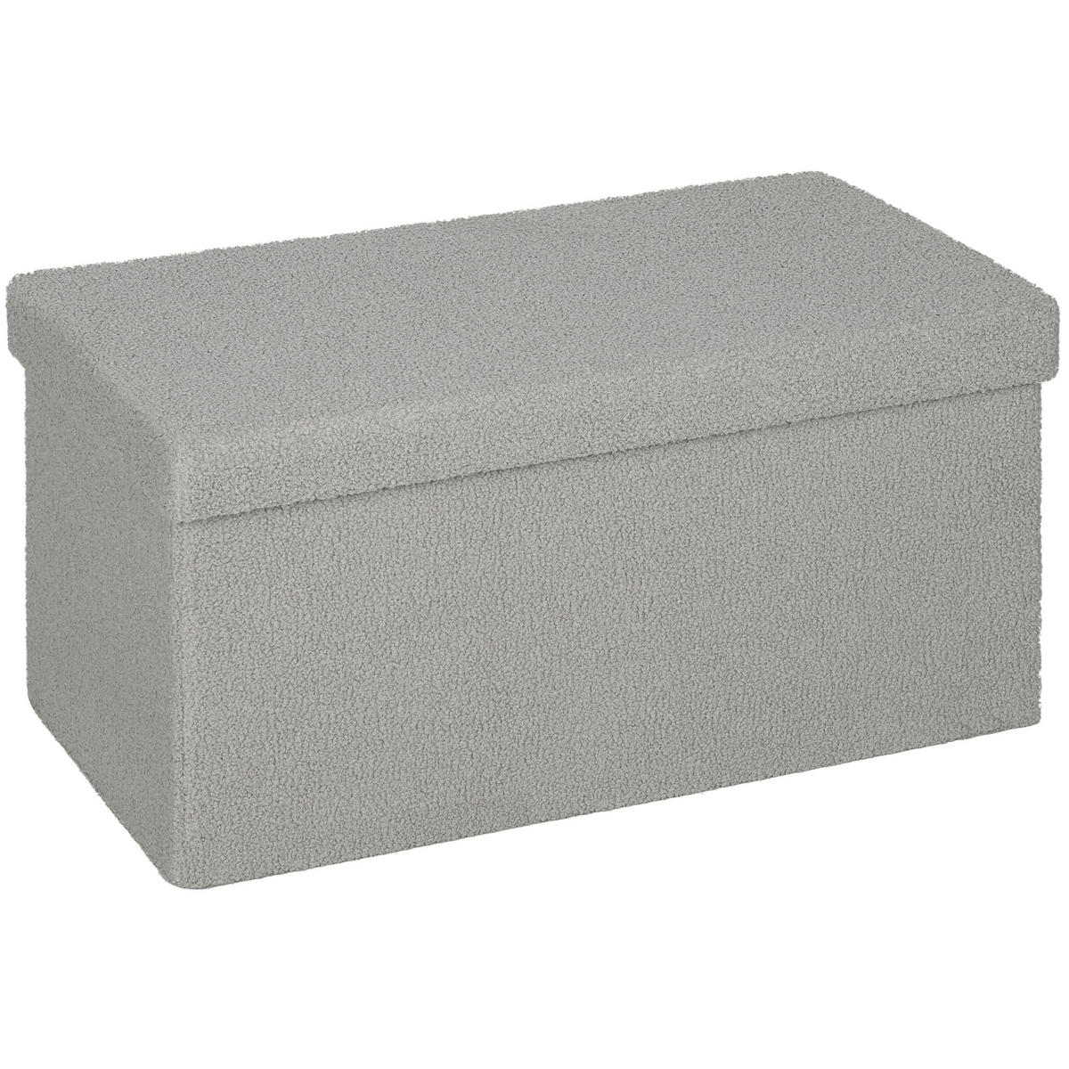 SITZBANK mit Stauraum, faltbar Polsterbank, Bettbank mit Samtoptik, Sitztruhe - Hellgrau, Textil (38/38/76cm) - HOMCOM