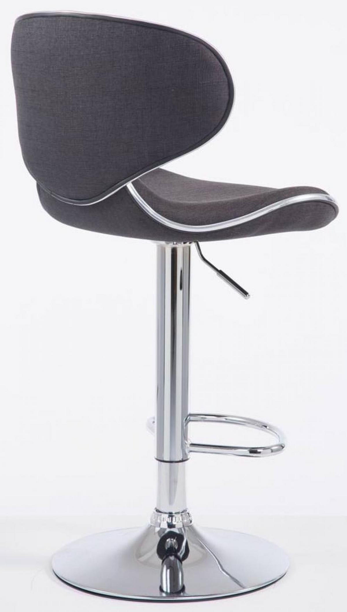 BARHOCKER 2er Set Stoff dunkelgrau - Chromfarben/Dunkelgrau, Textil/Metall (46/88/49cm) - CLP