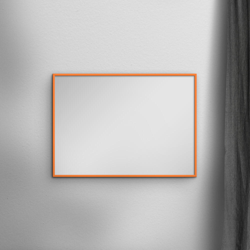 SPIEGEL - Orangenfarbenes Holz - Orange, Holz/Papier (29.7/42/2cm) - Poster&Frame