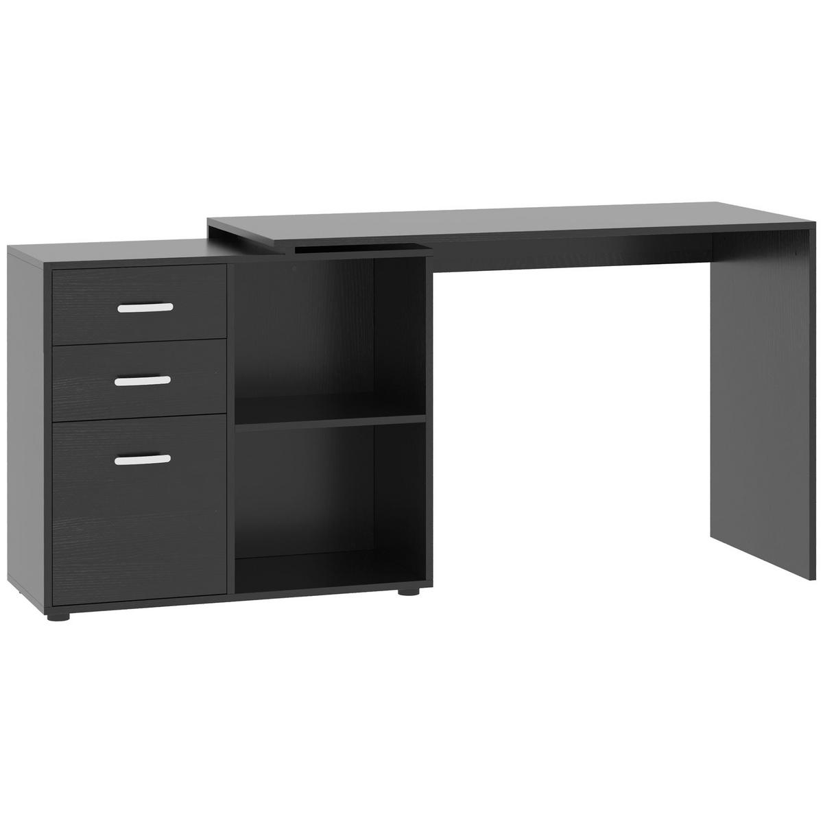 BÜROTISCH Schwarz 1 Stück - Schwarz, Holzwerkstoff (83.5/117/76cm) - GiPP