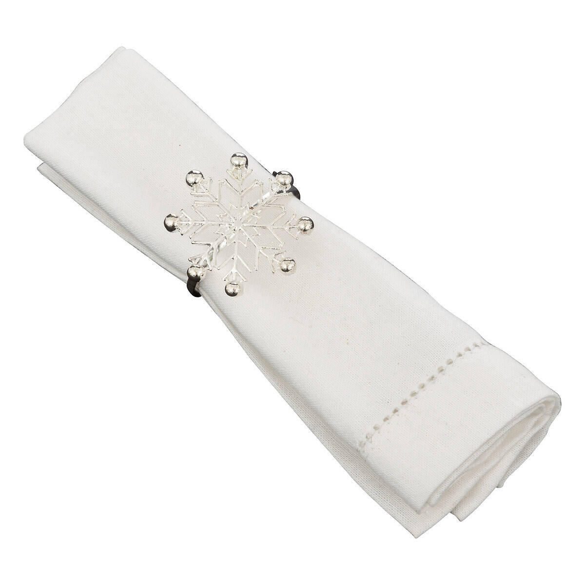 SERVIETTENRINGE Schneeflocke 2er-Set - Silberfarben, Metall (4.5/5/5.5cm) - Atmosphera Createur d´interieur