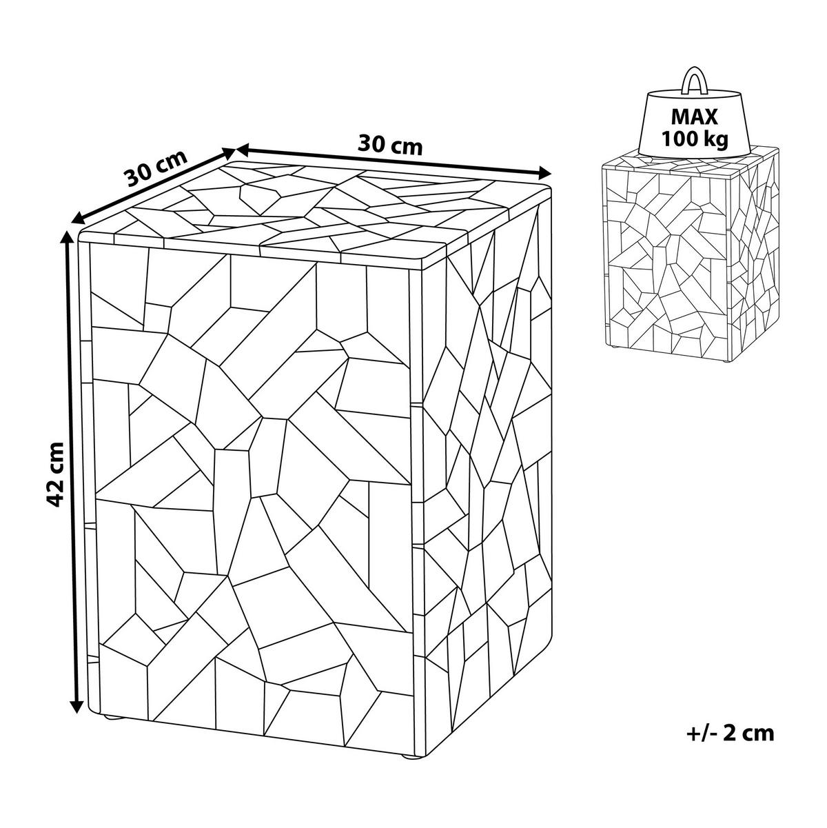 BEISTELLTISCH Teakholz hellbraun quadratisch 30/30 cm Nelson - Hellbraun, Holz (30/30/45cm) - Beliani