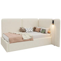 POLSTERBETT aus Schleife 90x200 cm in Beige mit Stauraum & USB/Typ-C - Beige, Textil (90/200cm) - Modfu