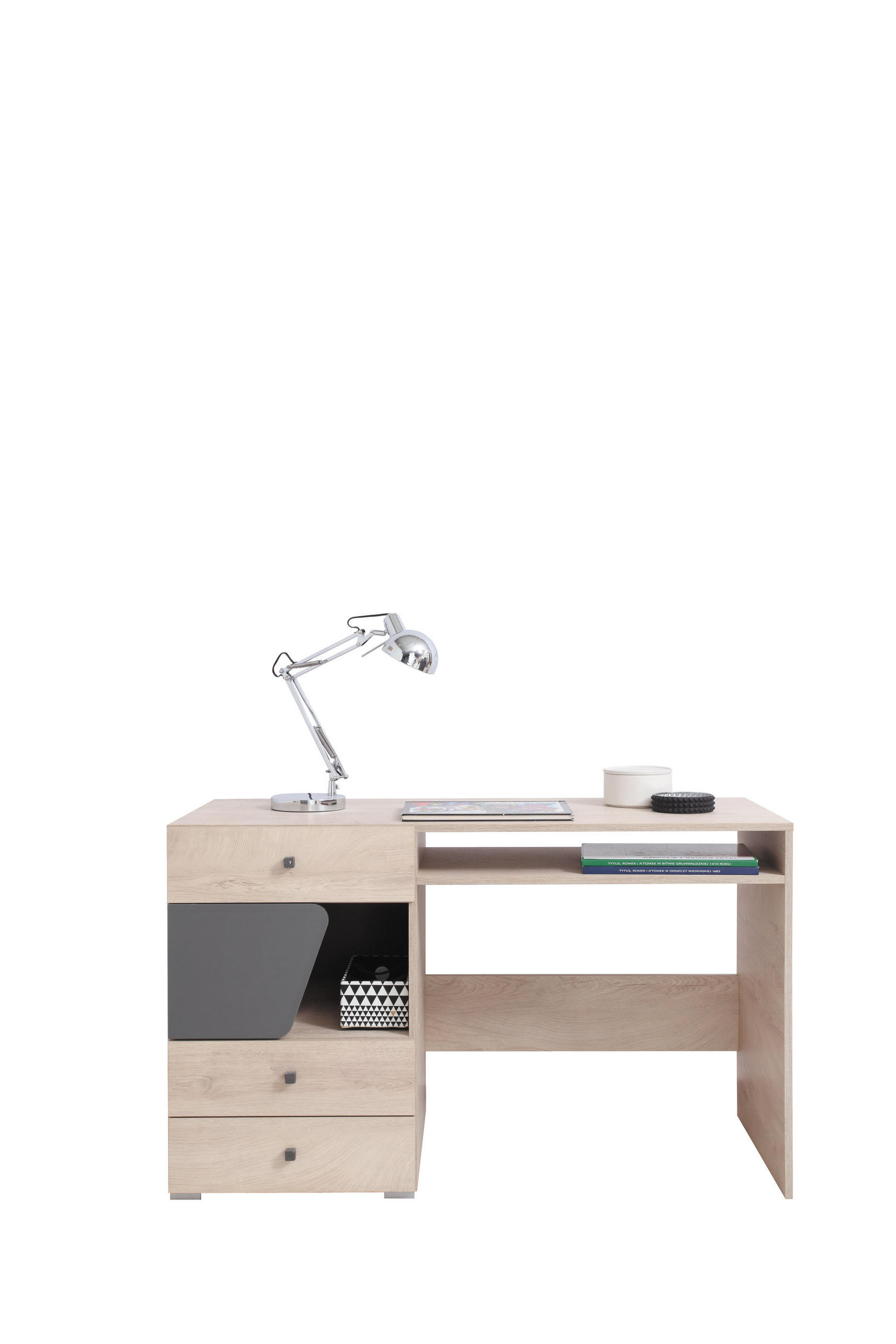 SCHREIBTISCH RAVENNA 125x55x76 cm Bürotisch Computertisch, Eichefarben - Eichefarben, Holzwerkstoff (55/125/76cm) - MASSENO