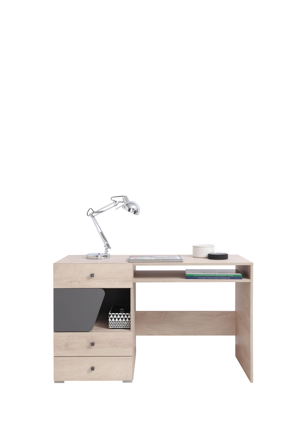 SCHREIBTISCH RAVENNA 125x55x76 cm Bürotisch Computertisch, Eichefarben - Eichefarben, Holzwerkstoff (55/125/76cm) - MASSENO