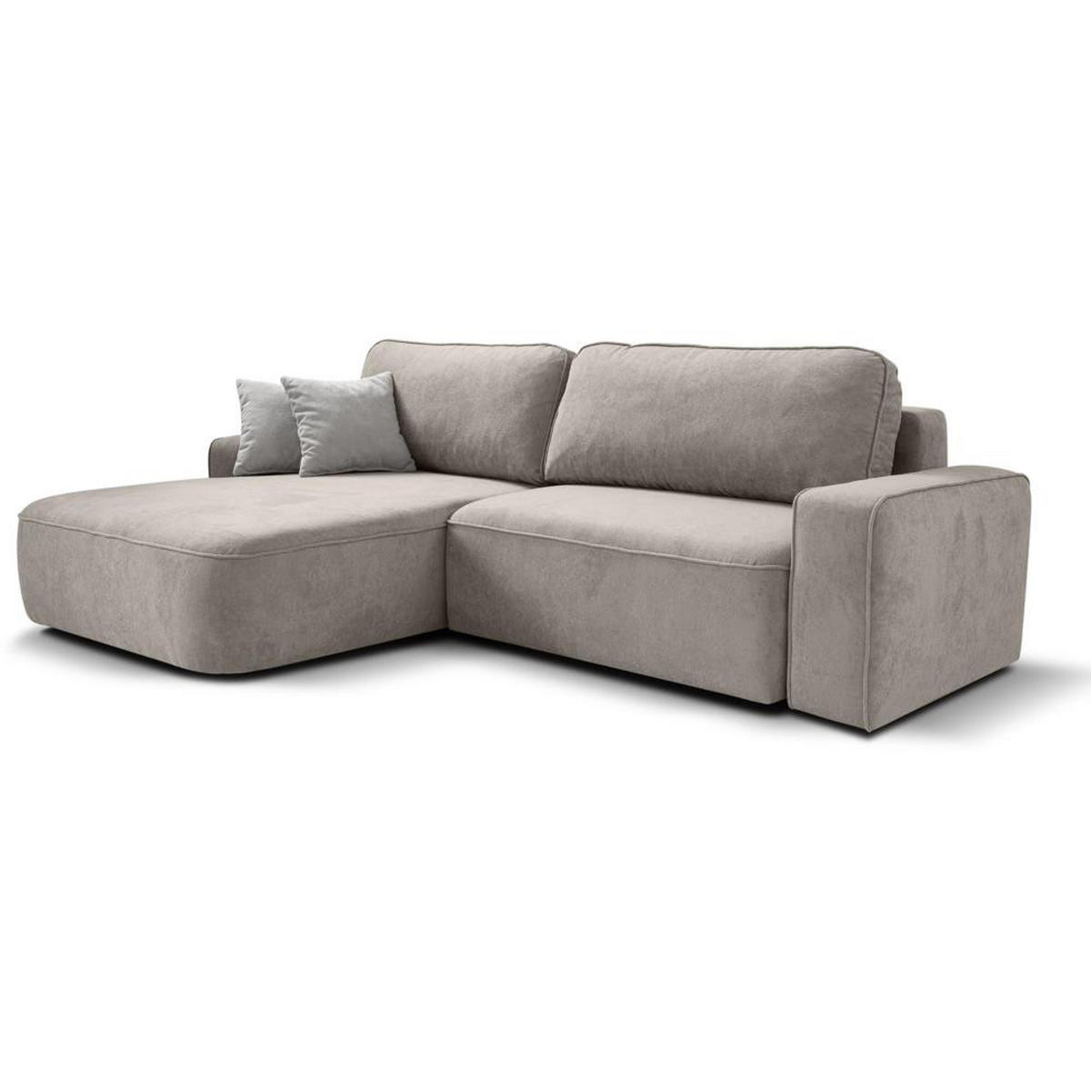 ECKSCHLAFSOFA Torre cappuccino velours links - Cappuccino, Textil (258/171cm) - Beautysofa