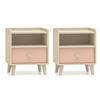 NACHTKONSOLE Mevel Wüstensand / Millennial Pink 45 / 36 / 52cm (2er-Set) - Pink/Braun, Holz/Holzwerkstoff (45/52/36cm) - Feldmann-Wohnen