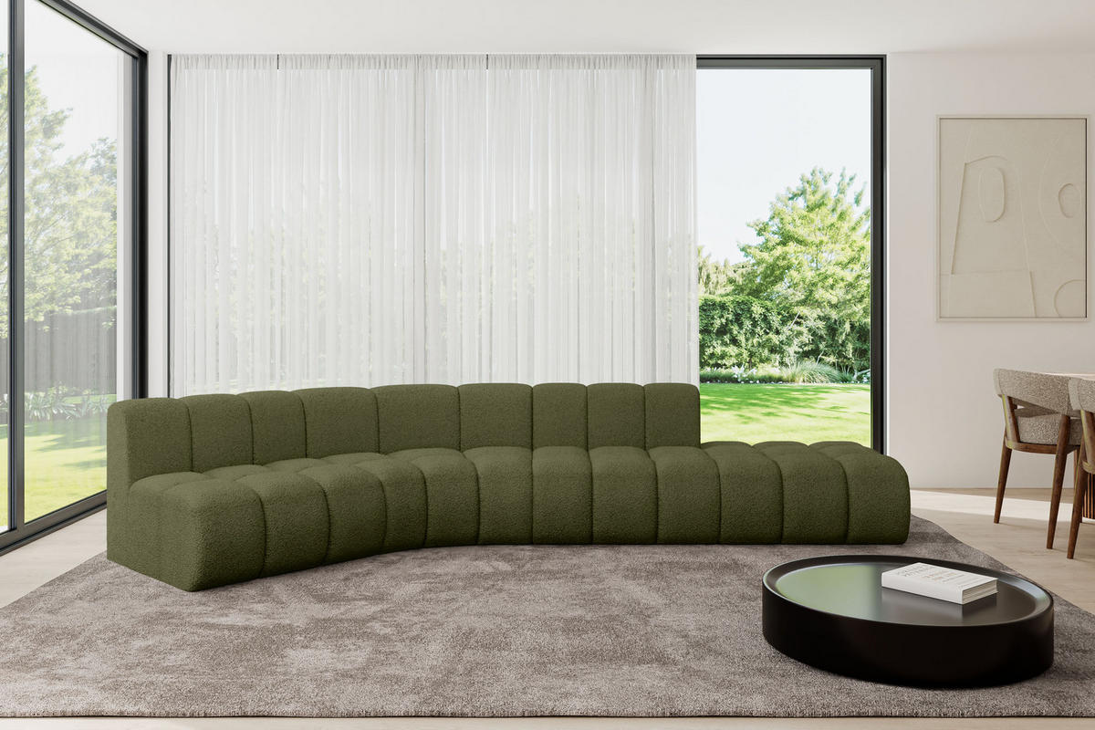 ECKSOFA modulares Sofa Brilo-L1 - 380x174x70 cm Grün - Grün, Holzwerkstoff/Textil (380/174cm) - ALTDECOR