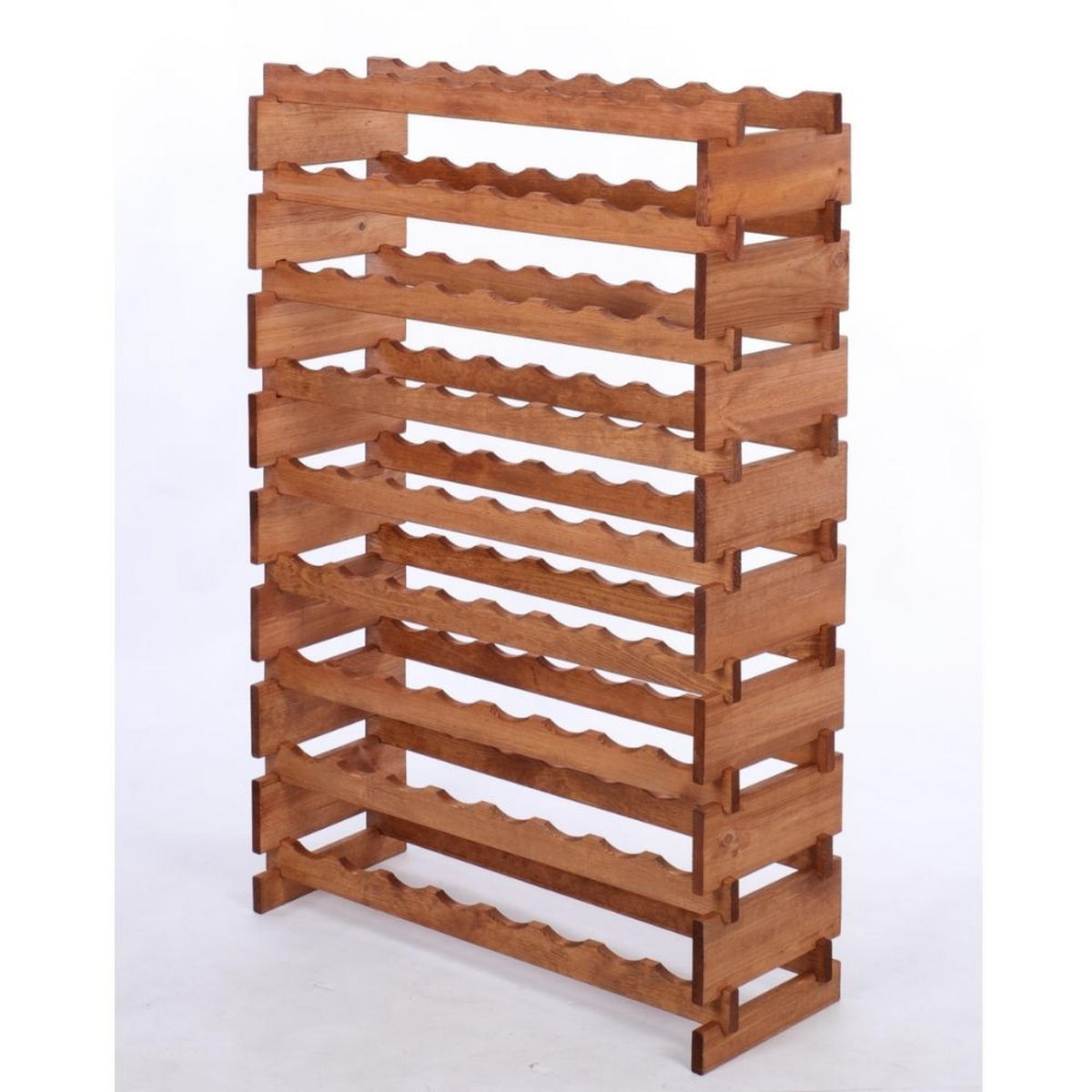 WEINREGAL VINOTECA FLEX PRO HxBxT 121x84x28cm 72 Flaschen auf 9 Ebenen Braun geölt - Braun, Holz (84/121/28cm) - PROREGAL
