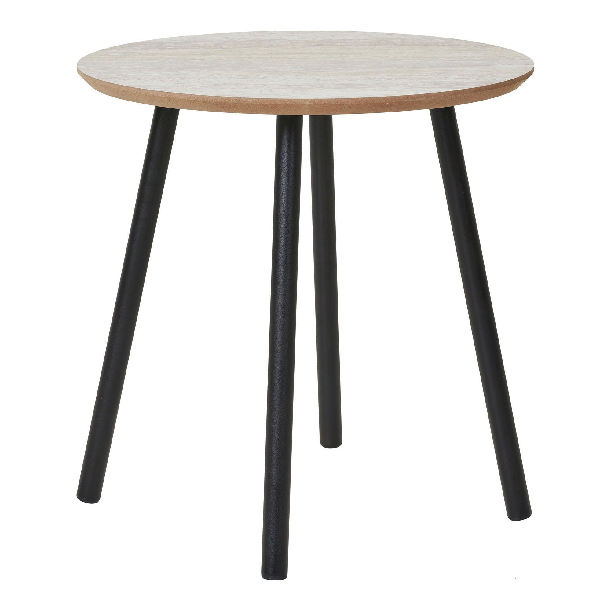 BEISTELLTISCH Aalst Stahl, MDF Schwarz / Beige - Dunkelgrau, Holzwerkstoff (40/40/40cm) - tinkaro