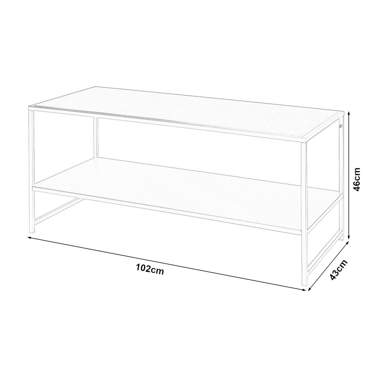 COUCHTISCH Ruokolahti 102/43/46 - Weiß, Metall (102/43/46cm) - [en.casa]