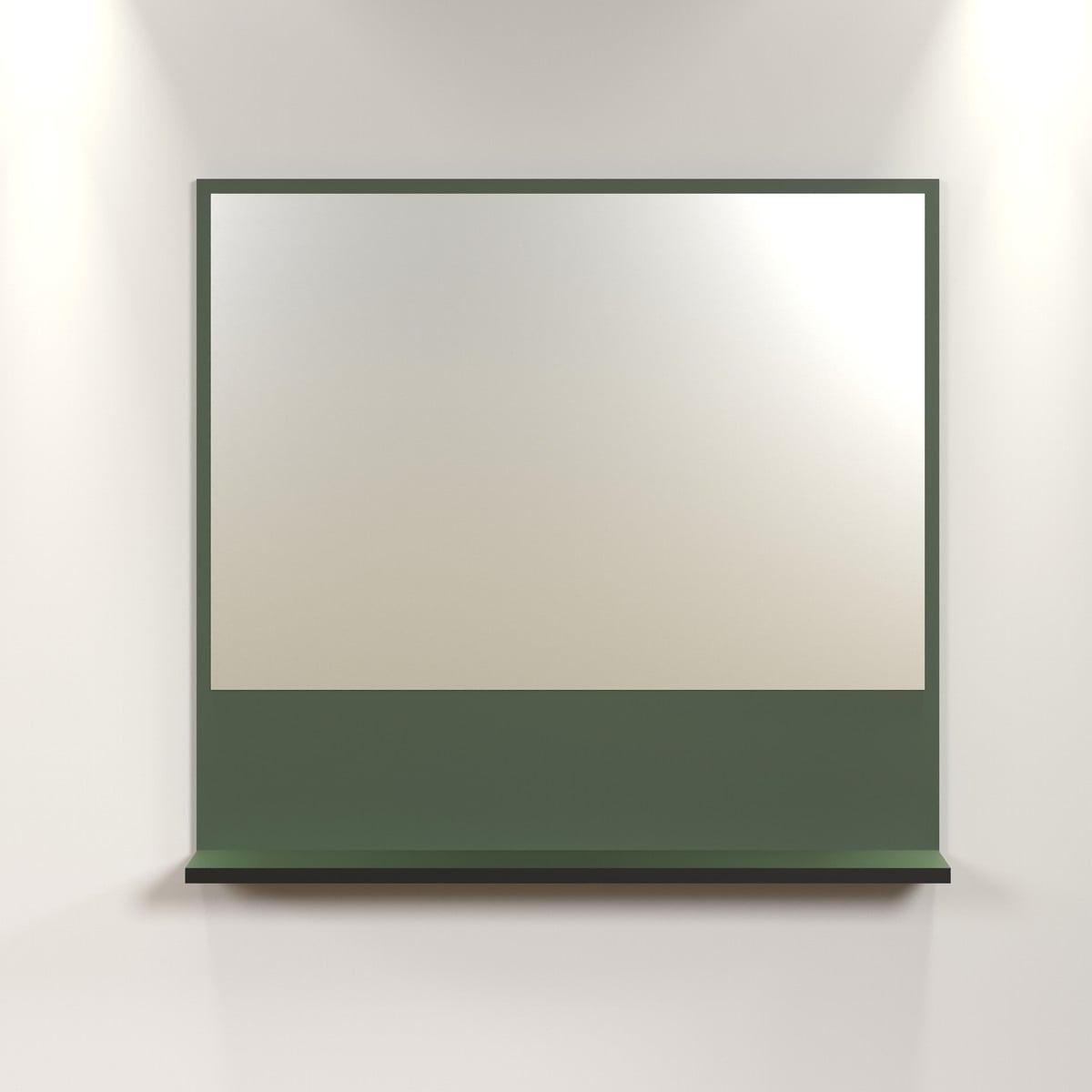 WANDSPIEGEL mit 1 ablage - purebliss 80/14/74 cm - Grün, Holzwerkstoff (80/74/14cm) - Trendteam