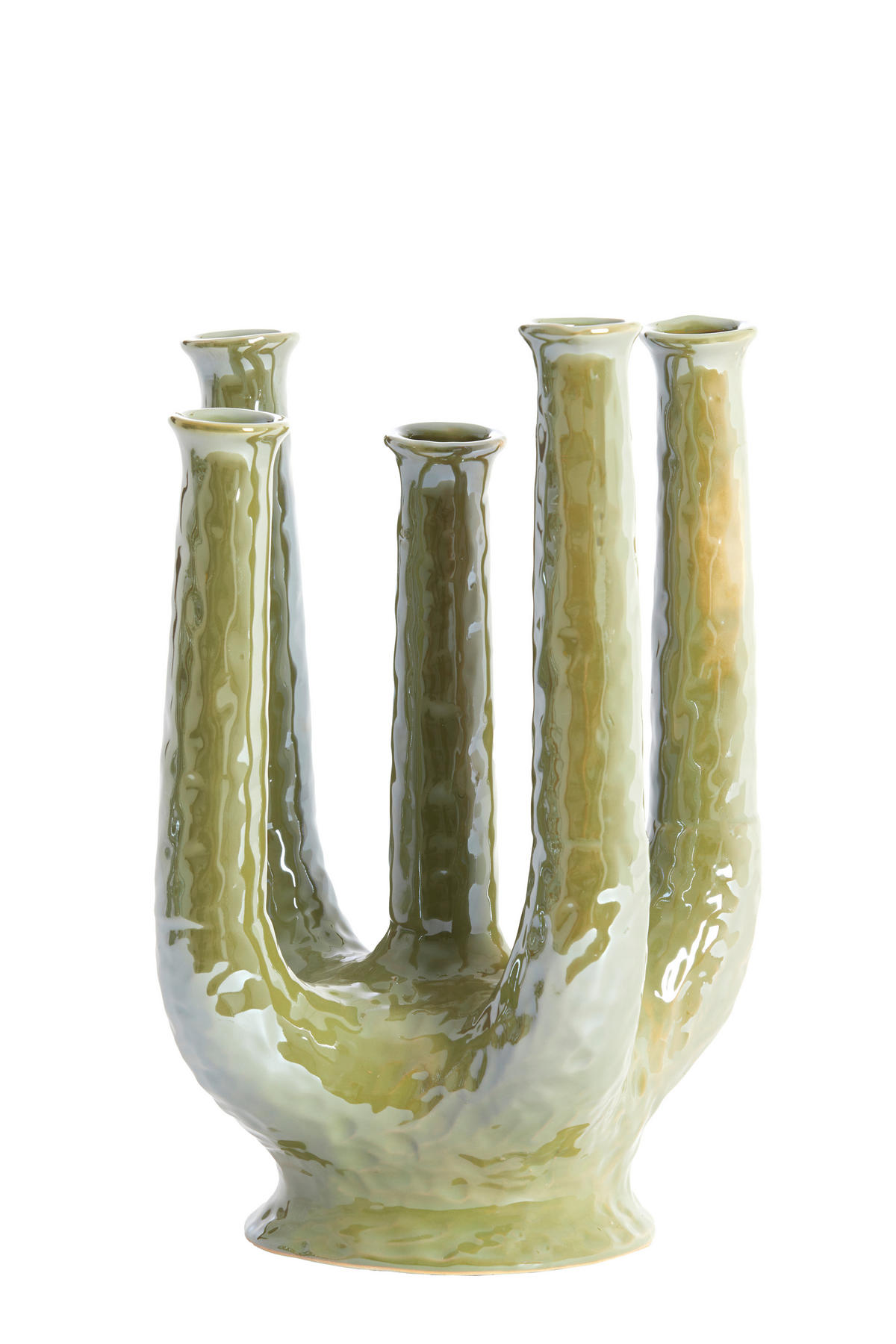 VAZE Leonjo Grün 24/18/36 cm - Grün, Keramik (36cm) - Light & Living