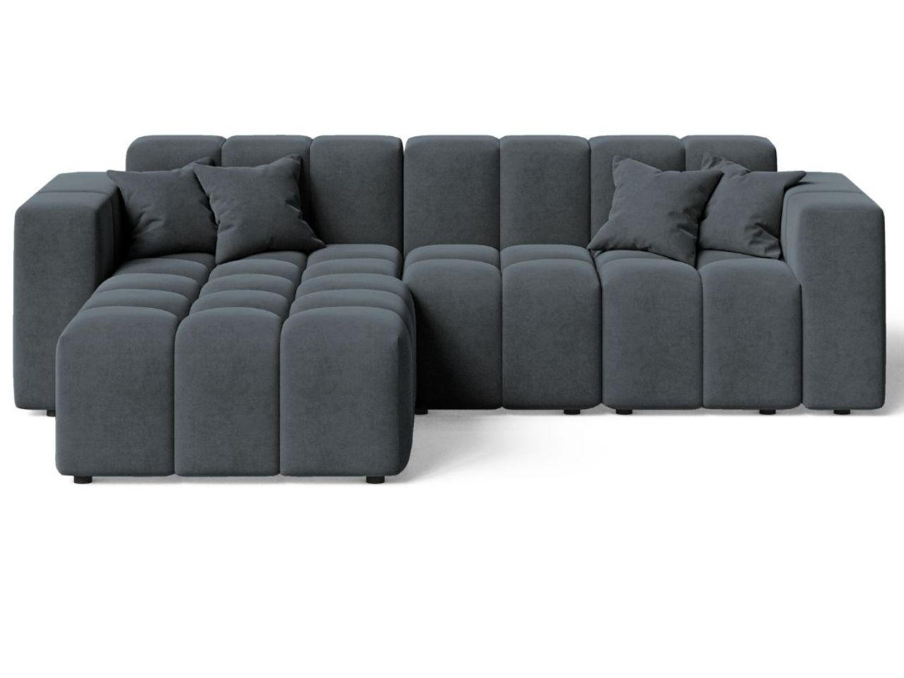 ECKSOFA Loppo Dunkelgrau Links - Dunkelgrau, Holz/Textil (265/180cm) - Graingold