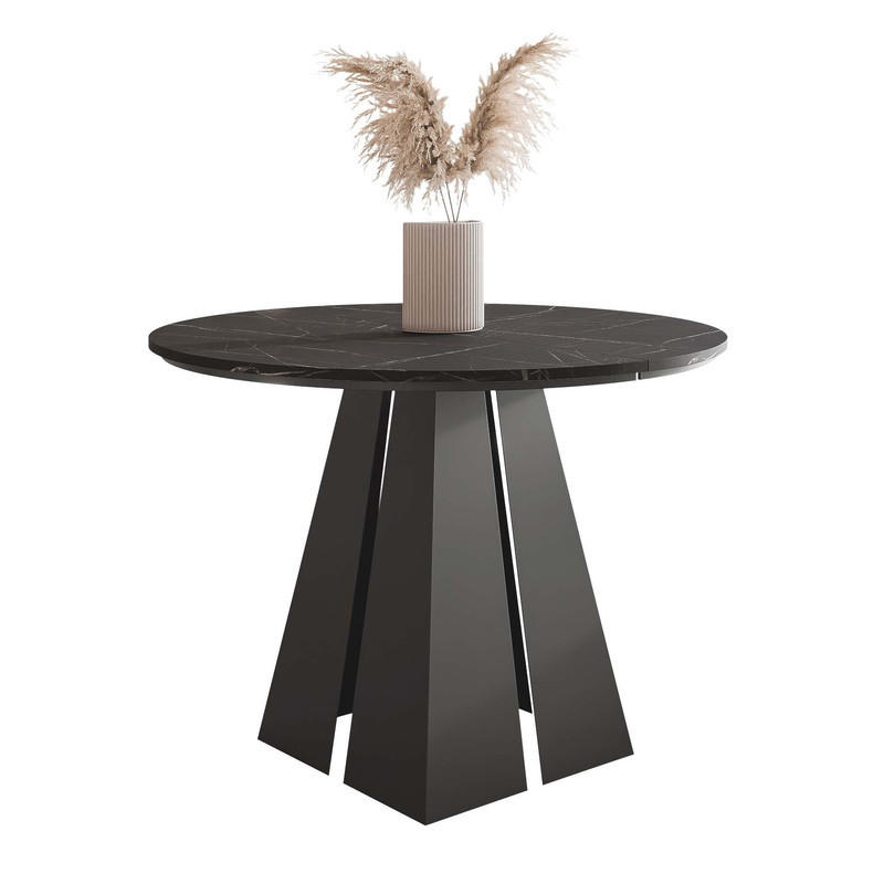 AUSZIEHTISCH FORTE 120/76 cm, Schwarz / Grigia Pietra (Steingrau) - Schwarz/Grau, Holzwerkstoff/Metall (120/120/76cm) - Idohome