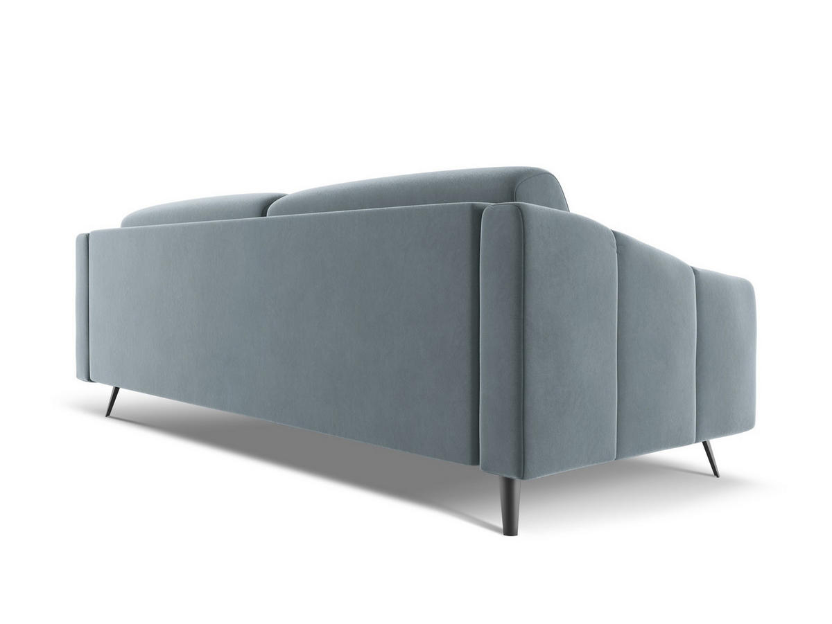 4-SITZER-SOFA Samt Stoff Blau - Blau/Schwarz, Textil/Metall (238/80/95cm) - Makamii