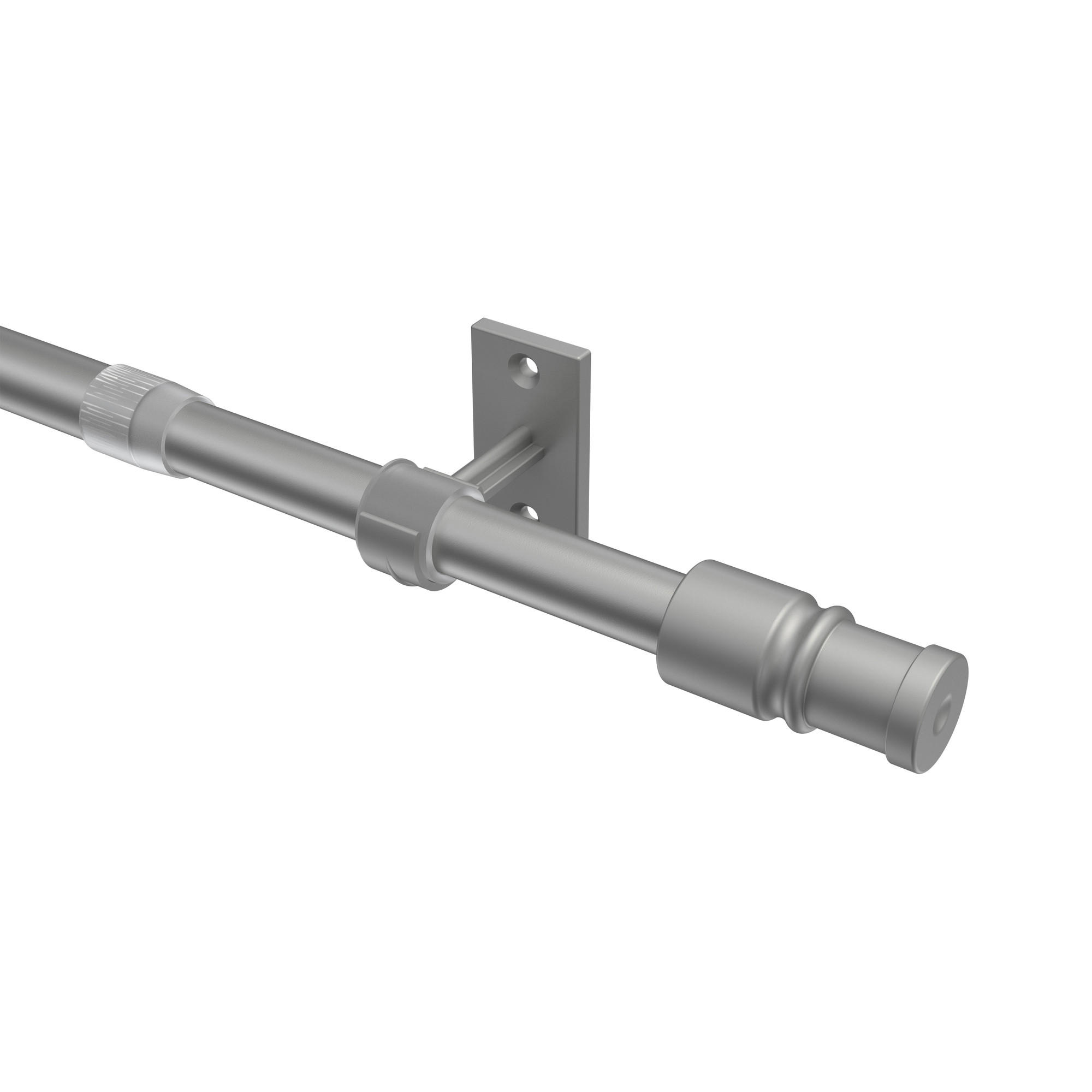 SCHEIBENSTANGE/CAFÉHAUSSTANGE Sora 85-135 cm, 12/10 mm Ø, Silbergrau - Alufarben, Kunststoff/Metall (3.5/3.2/135cm) - INTERDECO
