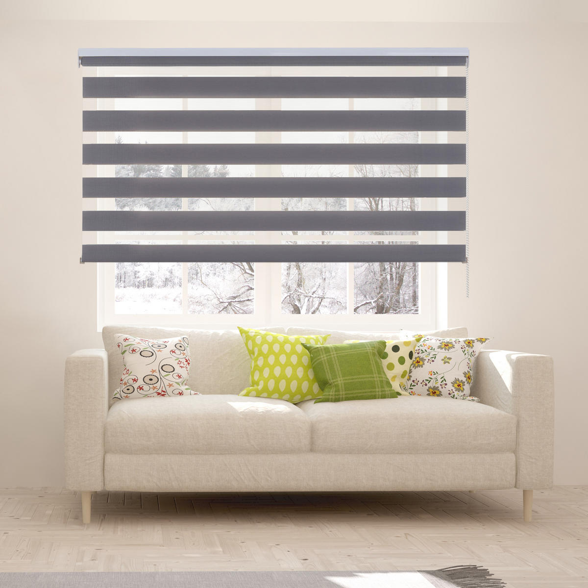 DOPPELROLLO Silber 90x180 cm EL - Silberfarben, Kunststoff (90/180cm) - STORESDECO