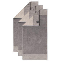 HANDTUCH Unisex Luxury Home Two-Tone Grau 3er Pack Baumwolle - Grau, Naturmaterialien (100/170cm) - Cawoe