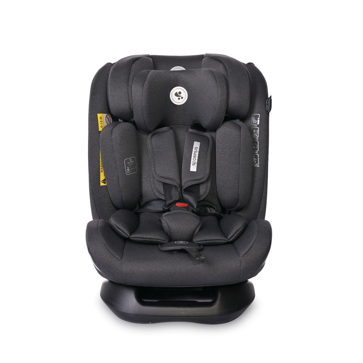 KINDERSITZ Scorpius i-Size schwarz (40-150cm) verstellbar 5-Punkt-Gurt bis 36 kg - Schwarz, Kunststoff (45/52/50cm) - Lorelli