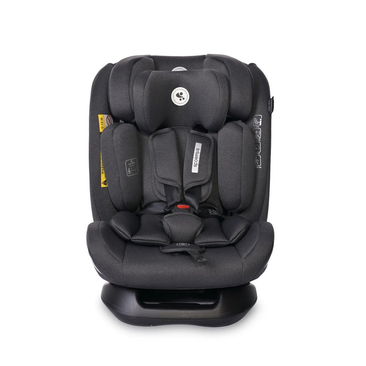 KINDERSITZ Scorpius i-Size schwarz (40-150cm) verstellbar 5-Punkt-Gurt bis 36 kg - Schwarz, Kunststoff (45/52/50cm) - Lorelli