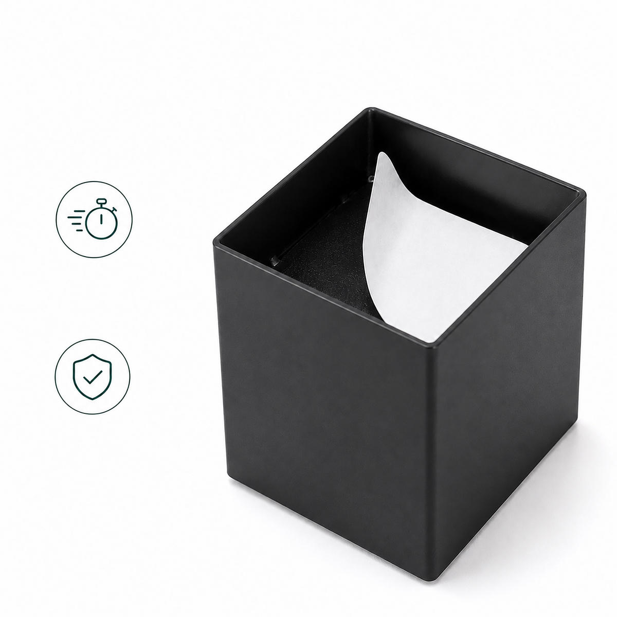 MÖBELERHÖHUNG Stahl selbstklebend Filz 7 cm eckig - Schwarz, Textil/Metall (6/7/6cm) - Relaxdays
