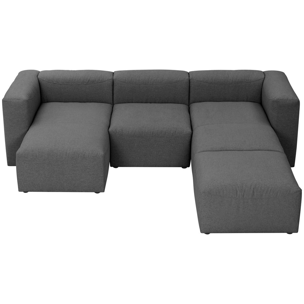 WOHNLANDSCHAFT 2 Kattrina Flachgewebe anthrazit - Anthrazit, Kunststoff (275/73/235cm) - 58aufmkessel